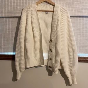 whit/cream  knit button cardigan